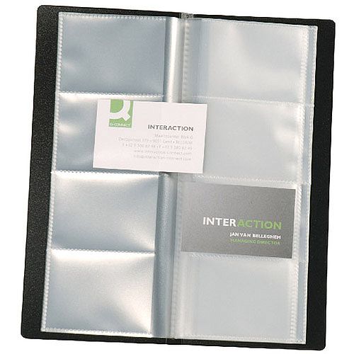 Q-Connect Business/Name Card Holder Capacity 160 Cards Black KF03664 Q-Connect Business/Name Card Holder Capacity 160 Cards Black KF03664