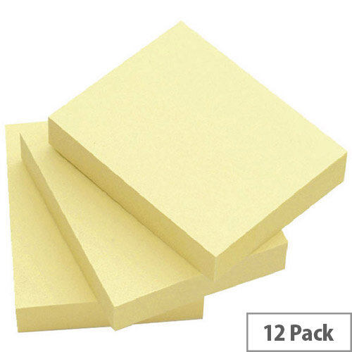 Q-Connect Quick Note Repositionable Pad 50x75mm Yellow Pack 12