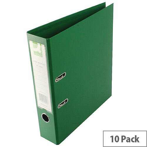 Q-Connect Green A4 Polypropylene Lever Arch File Pack of 10 Q-Connect Green A4 Polypropylene Lever Arch File Pack of 10