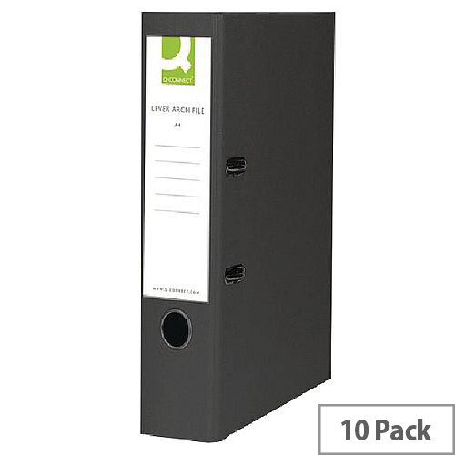 Q-Connect Lever Arch File Foolscap Polypropylene Black 10 Pack Q-Connect Lever Arch File Foolscap Polypropylene Black 10 Pack