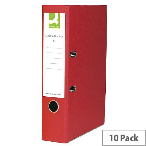 Q-Connect Lever Arch File Foolscap Polypropylene Red 10 Pack Q-Connect Lever Arch File Foolscap Polypropylene Red 10 Pack