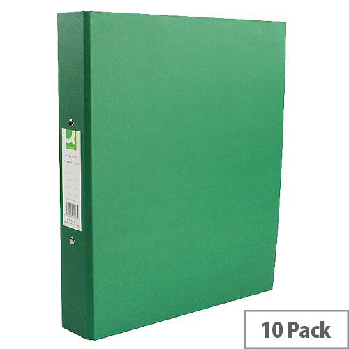 Q-Connect Green A4 Paperbacked Ringbinder Pack of 10 KF20037 Q-Connect Green A4 Paperbacked Ringbinder Pack of 10 KF20037