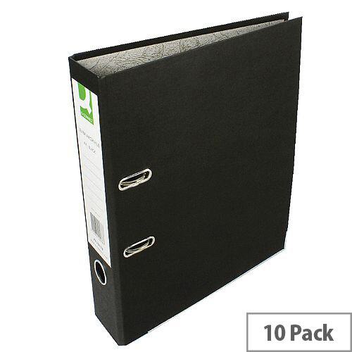 Q-Connect Black A4 Paperbacked Lever Arch File Pack of 10