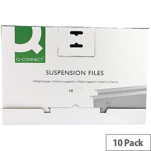 Vertical Suspension File Tabbed Foolscap Pack of 10 Q-Connect - Also Suitable For A4 Paper KF21018