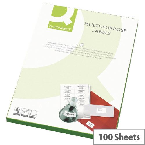 Q-Connect 24 Per Sheet Multi-Purpose Labels 64x33.9mm (2400 Labels) 