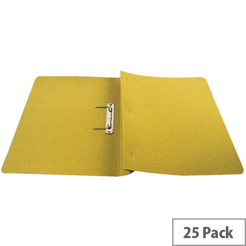 Q-Connect Transfer File Foolscap/A4 35mm Capacity Yellow Pack 25