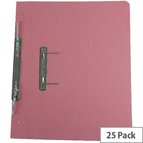 Q-Connect Transfer File Foolscap/A4 35mm Capacity Pink Pack 25