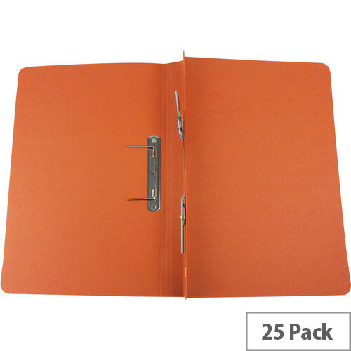 Q-Connect Transfer File Foolscap/A4 35mm Capacity Orange Pack 25