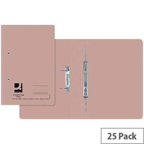 Q-Connect Transfer File Foolscap/A4 35mm Capacity Buff Pack 25