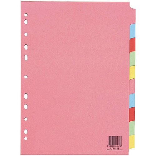 Q-Connect A4 Subject Divider Multi-Punched 10 Part Pack of 25 KF26082Q Q-Connect A4 Subject Divider Multi-Punched 10 Part Pack of 25 KF26082Q