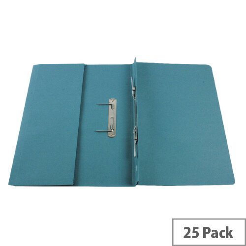 Q-Connect Transfer Pocket File Foolscap 38mm Capacity Blue Pack 25