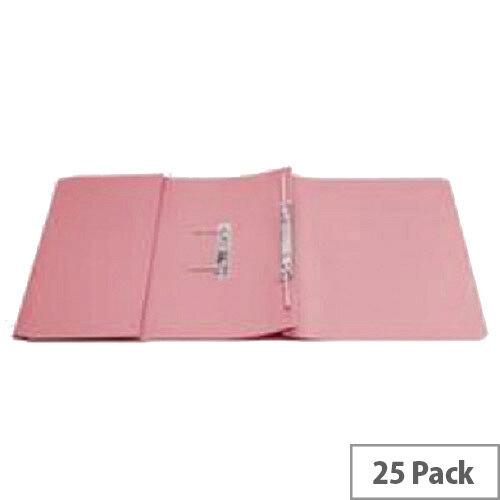 Q-Connect Transfer Pocket File Foolscap 38mm Capacity Pink Pack 25