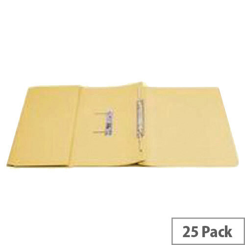 Q-Connect Transfer Pocket File Foolscap 38mm Capacity Yellow Pack 25