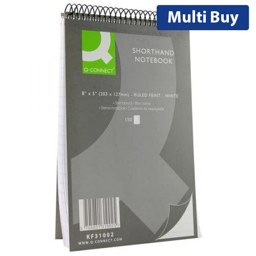 Spiral Notebook 203x127mm Headbound Ruled 150 Leaf 10 Pack Q-Connect