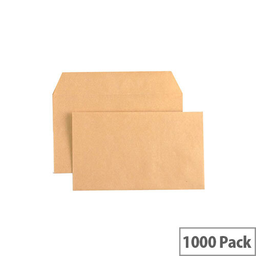 Q-Connect Gummed Manilla Wallet Envelopes 89x152mm 70gsm Pack of 1000