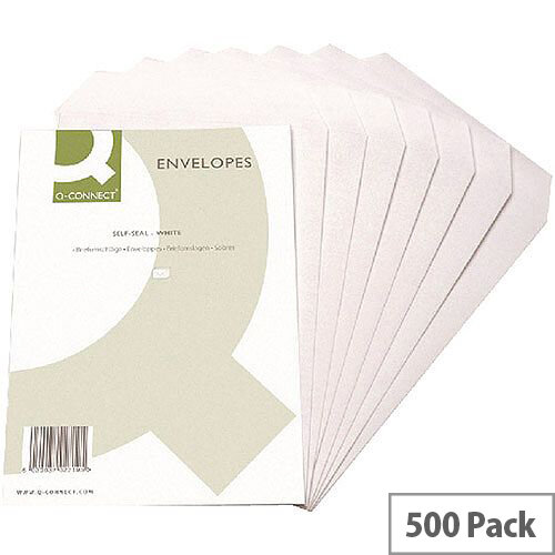 Q-Connect C5 White Envelopes 90gsm Pocket Self Seal Pack 500 KF3469