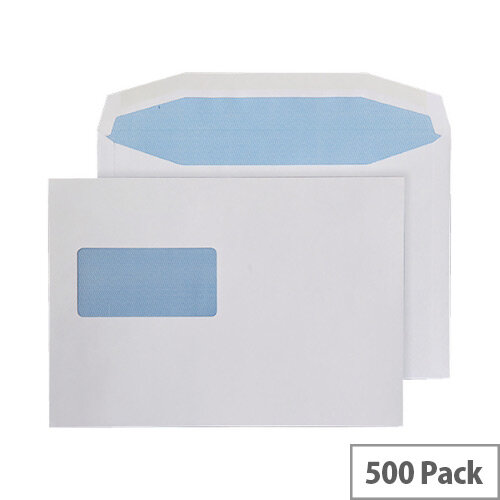 Q-Connect Machine Wallet Gummed Envelopes 162x238mm High Window 80gsm White Pack of 500 