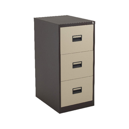 Talos 3 Drawer Steel Filing Cabinet Coffee Cream KF78767 Talos 3 Drawer Steel Filing Cabinet Coffee Cream KF78767