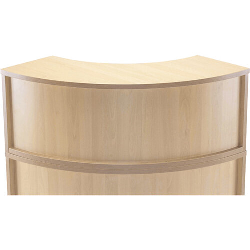 Jemini Modular Reception Radial Hutch Unit Maple - Reception Desk Riser For Corner Base Unit Maple