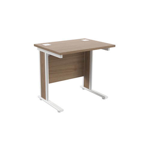 Jemini Grey Oak/White 800mm Rectangular Office Desk KF839528 Jemini Grey Oak/White 800mm Rectangular Office Desk KF839528