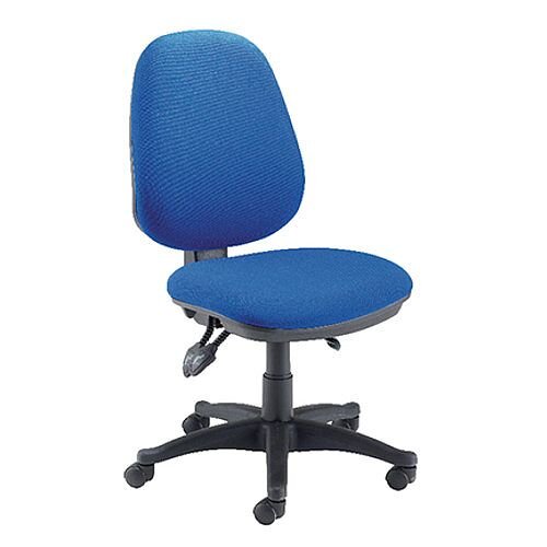 High Back Task Operator Office Chair With Height & Seat Angle Adjustment Blue