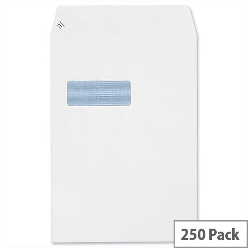 Plus Fabric C4 White 110gsm Window Envelopes Pocket Peel and Seal (Pack of 250)