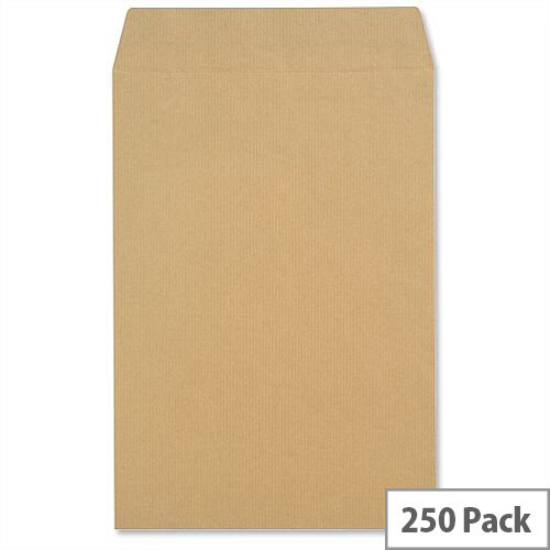 New Guardian 130gsm Envelopes C4 Manilla Pocket Press Seal Heavyweight Pack 250 Ref L26303