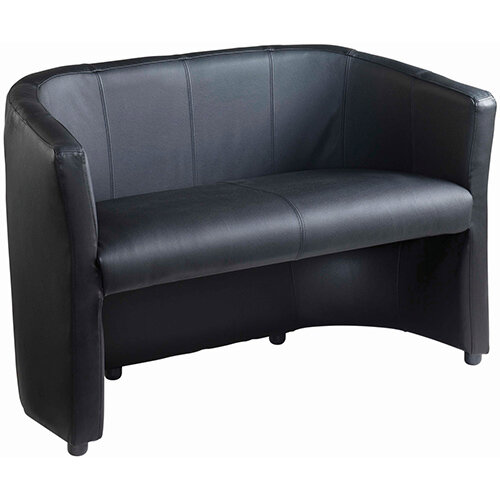 London reception double 2 seater chair 1185mm wide - black faux leather London reception double 2 seater chair 1185mm wide - black faux leather