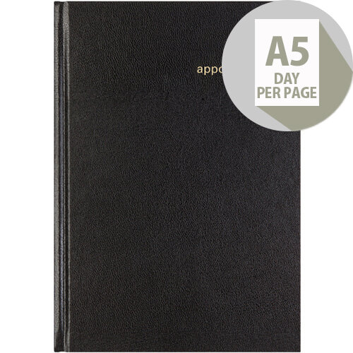 Letts 12X Black A5 Day Per Page Appointment Diary 2020 20-T12XBK Letts 12X Black A5 Day Per Page Appointment Diary 2020 20-T12XBK