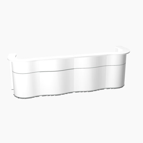 Wave Modern Design Curved Reception Desk with White Counter Top &High Gloss White Front W3564xD841xH1103mm Wave Modern Design Curved Reception Desk with White Counter Top &High Gloss White Front W3564xD841xH1103mm