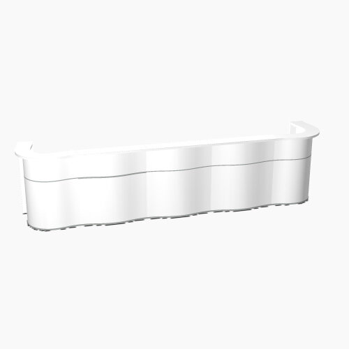 Wave Modern Design Curved Reception Desk with White Counter Top & High Gloss White Front W4534xD841xH1103mm