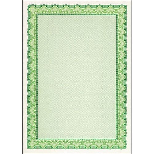 DECAdry A4 Emerald Green Bordered Certificate Paper 115gsm Pack 25