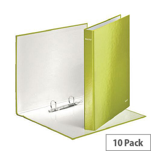 Leitz WOW A4 Plus 25mm 2 D-Ring Binder Green Pack of 10 42410064