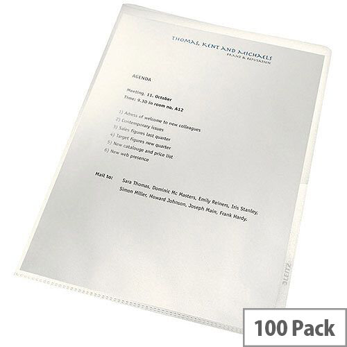 Leitz ReCycle Cut Flush Folders Clear 100pk
