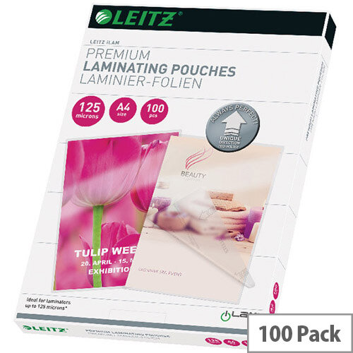 Leitz iLAM Premium Laminating Pouches UDT A4 250 Micron Pack of 100 74810000 Leitz iLAM Premium Laminating Pouches UDT A4 250 Micron Pack of 100 74810000