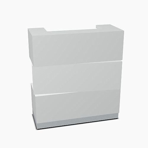 Zen Modern Design Small Reception Desk Aluminum Satinato W1135mm Zen Modern Design Small Reception Desk Aluminum Satinato W1135mm