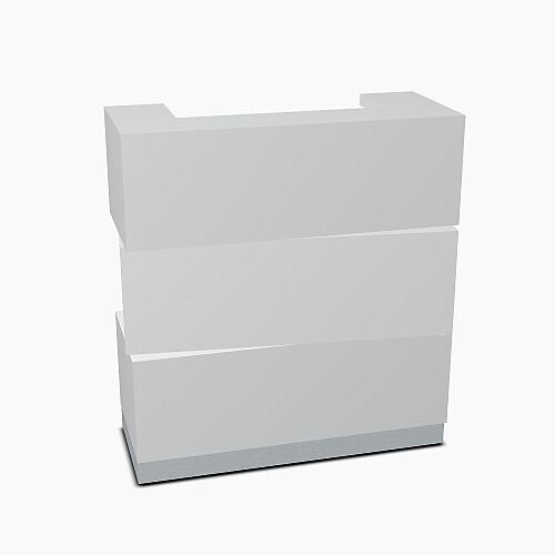 Zen Modern Design Mobile Small Reception Desk Aluminum Satinato W1135mm Zen Modern Design Mobile Small Reception Desk Aluminum Satinato W1135mm