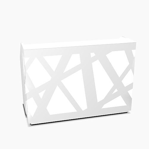 Zig Zag Modern Design Illuminated Solid Surface Straight White Reception Desk W1600mmxD880mmxH1146mm