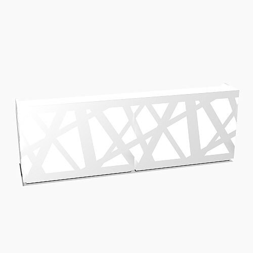 Zig Zag Modern Design Illuminated Solid Surface Straight White Reception Desk W3200mmxD880mmxH1146mm Zig Zag Modern Design Illuminated Solid Surface Straight White Reception Desk W3200mmxD880mmxH1146mm