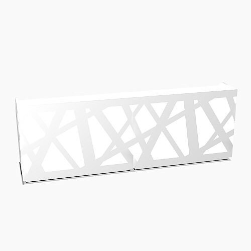 Zig Zag Modern Design Illuminated Solid Surface Straight White Reception Desk W3200mmxD880mmxH1146mm