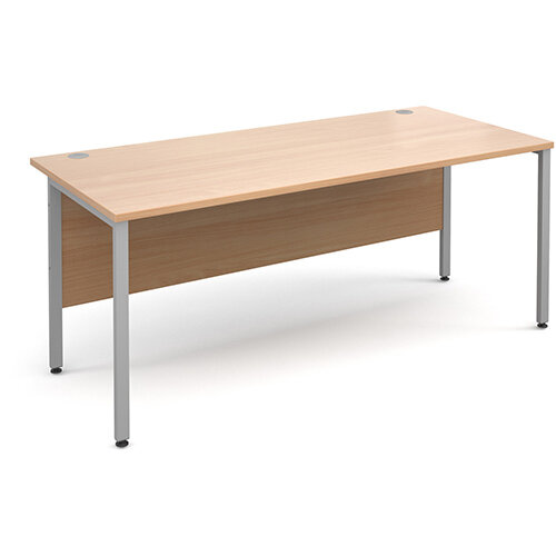 Maestro 25 SL straight desk 1800mm x 800mm - silver H-Frame, beech top Maestro 25 SL straight desk 1800mm x 800mm - silver H-Frame, beech top