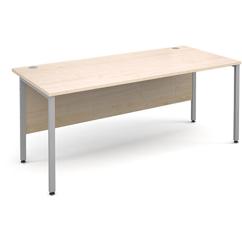 Maestro 25 SL straight desk 1800mm x 800mm - silver H-Frame, maple top Maestro 25 SL straight desk 1800mm x 800mm - silver H-Frame, maple top
