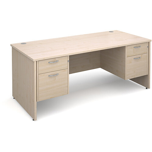 Maestro 25 PL straight desk with 2 and 2 drawer pedestals 1800mm - maple panel leg design Maestro 25 PL straight desk with 2 and 2 drawer pedestals 1800mm - maple panel leg design