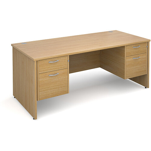 Maestro 25 PL straight desk with 2 and 2 drawer pedestals 1800mm - oak panel leg design Maestro 25 PL straight desk with 2 and 2 drawer pedestals 1800mm - oak panel leg design