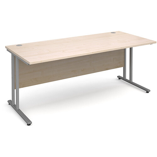 Maestro 25 SL straight desk 1800mm x 800mm - silver cantilever frame, maple top Maestro 25 SL straight desk 1800mm x 800mm - silver cantilever frame, maple top