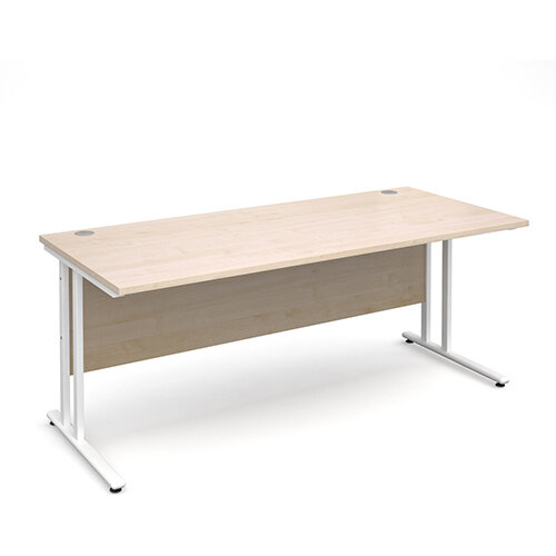 Maestro 25 WL straight desk 1800mm x 800mm - white cantilever frame, maple top Maestro 25 WL straight desk 1800mm x 800mm - white cantilever frame, maple top