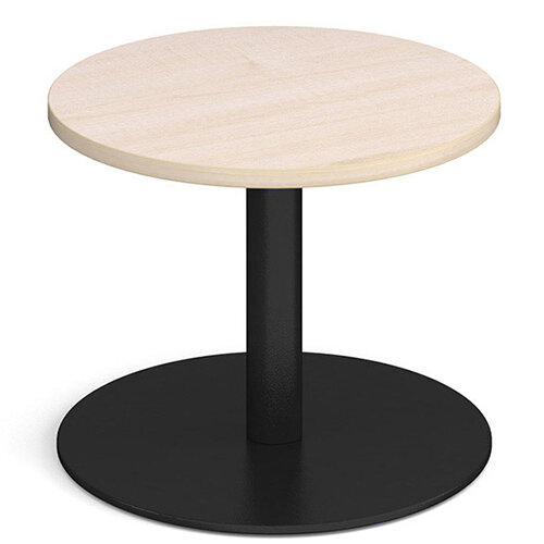 Monza Circular Maple Coffee Table with Flat Round Black Base 600mm Monza Circular Maple Coffee Table with Flat Round Black Base 600mm