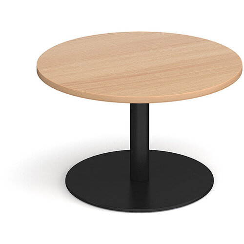 Monza Circular Beech Coffee Table with Flat Round Black Base 800mm Monza Circular Beech Coffee Table with Flat Round Black Base 800mm