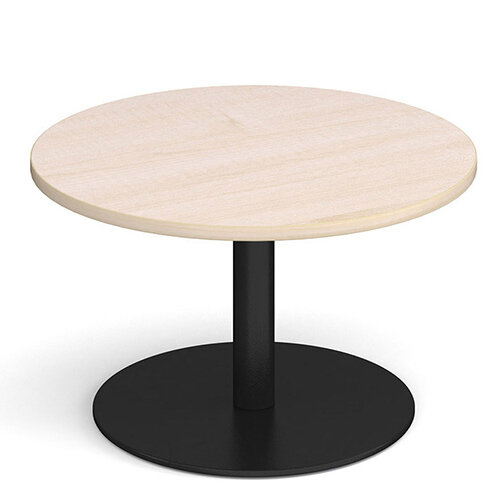 Monza Circular Maple Coffee Table with Flat Round Black Base 800mm Monza Circular Maple Coffee Table with Flat Round Black Base 800mm