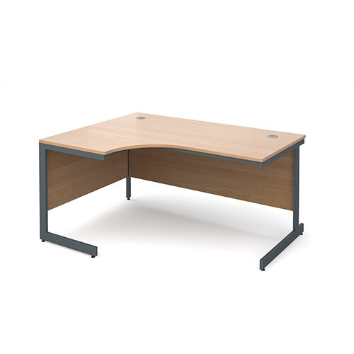 Maestro cantilever leg left hand ergonomic desk 1524mm - beech Maestro cantilever leg left hand ergonomic desk 1524mm - beech